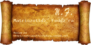 Matriszottó Fedóra névjegykártya